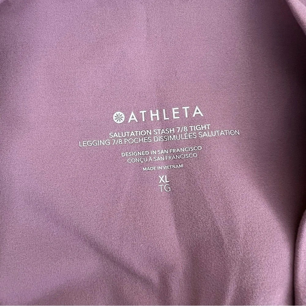 Athleta Salutation Stash Pocket 7/8 Tight XL Mauve - Picture 6 of 6